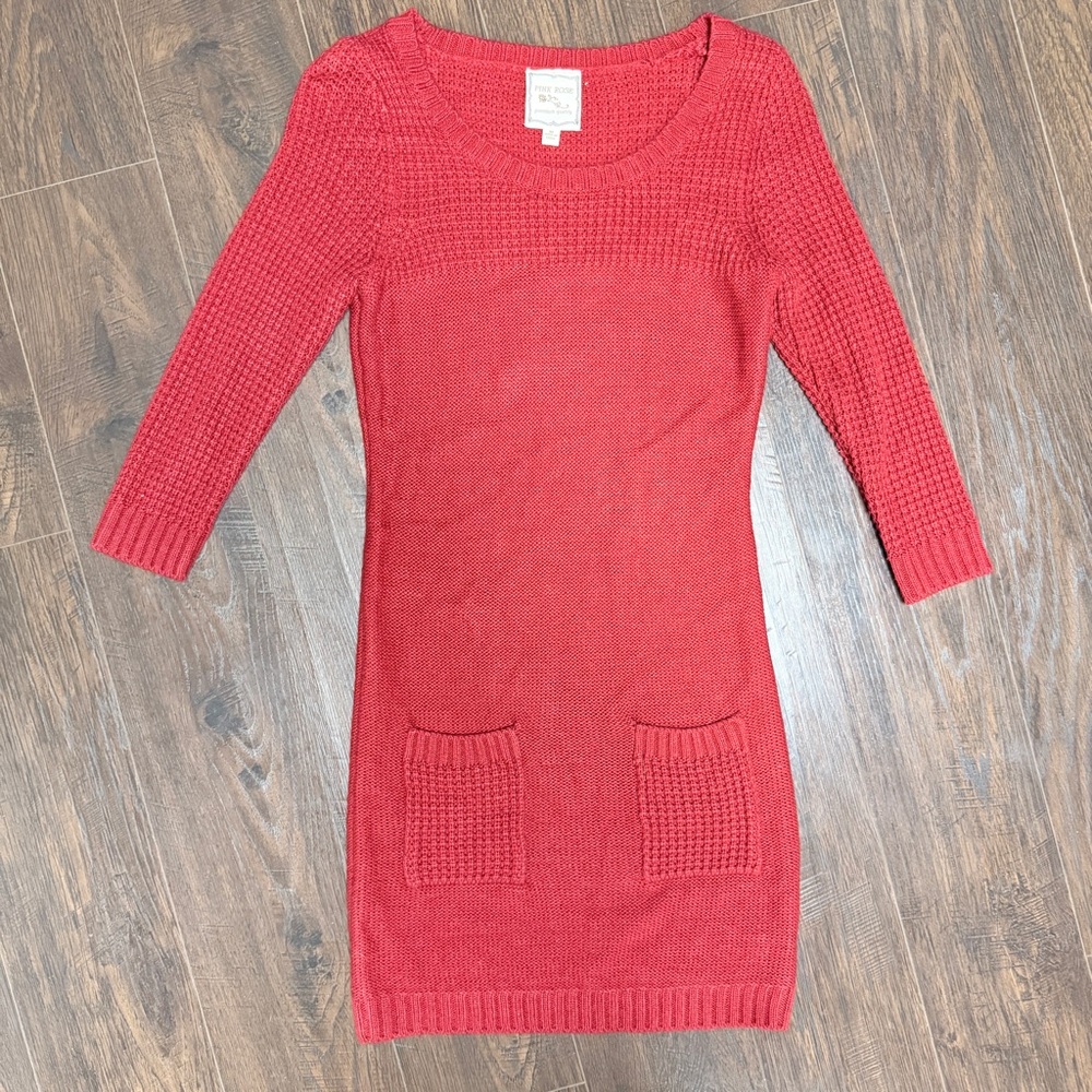 PINK ROSE RUST SWEATER DRESS